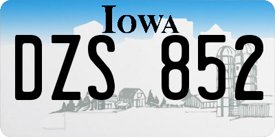 IA license plate DZS852