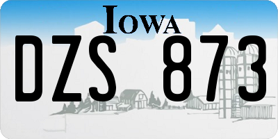 IA license plate DZS873