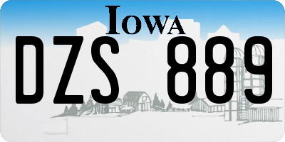 IA license plate DZS889