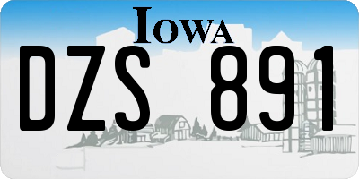 IA license plate DZS891