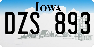 IA license plate DZS893