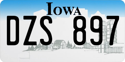 IA license plate DZS897