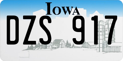IA license plate DZS917