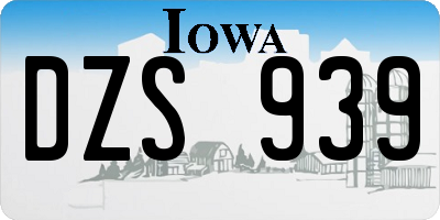 IA license plate DZS939