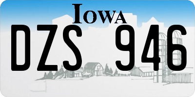 IA license plate DZS946