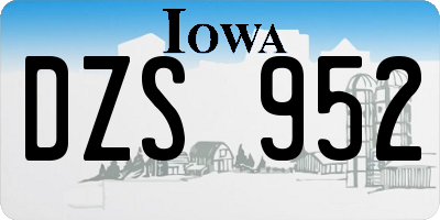 IA license plate DZS952
