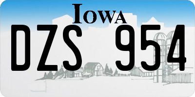 IA license plate DZS954