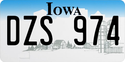 IA license plate DZS974