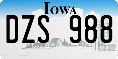 IA license plate DZS988