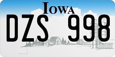 IA license plate DZS998