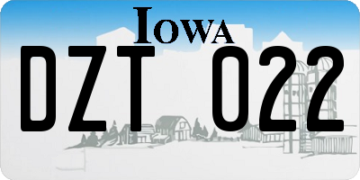 IA license plate DZT022