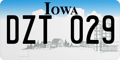 IA license plate DZT029