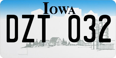 IA license plate DZT032