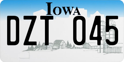 IA license plate DZT045