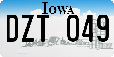 IA license plate DZT049