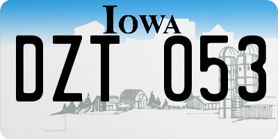 IA license plate DZT053