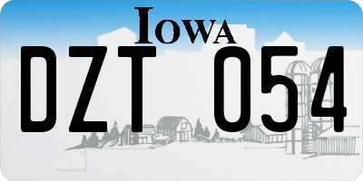 IA license plate DZT054