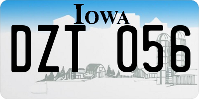 IA license plate DZT056