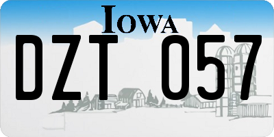 IA license plate DZT057