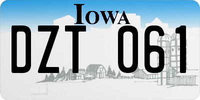 IA license plate DZT061