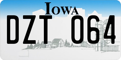 IA license plate DZT064