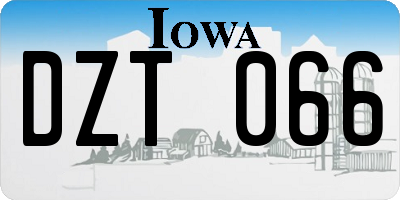 IA license plate DZT066