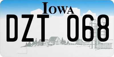 IA license plate DZT068