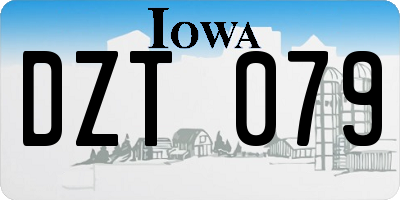 IA license plate DZT079