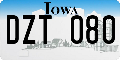 IA license plate DZT080