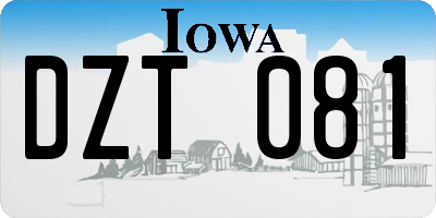 IA license plate DZT081
