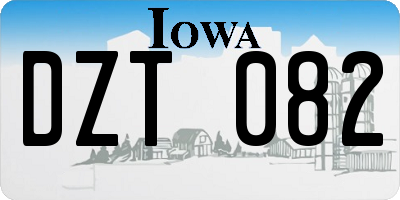 IA license plate DZT082
