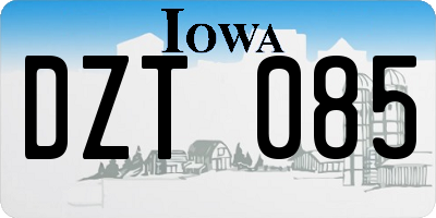 IA license plate DZT085