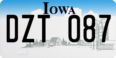 IA license plate DZT087