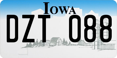 IA license plate DZT088