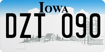 IA license plate DZT090