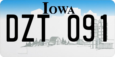 IA license plate DZT091