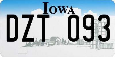 IA license plate DZT093