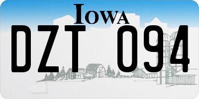 IA license plate DZT094