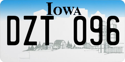 IA license plate DZT096