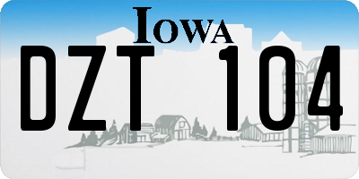 IA license plate DZT104