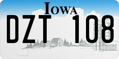 IA license plate DZT108