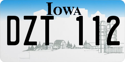 IA license plate DZT112