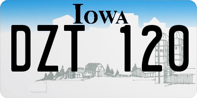 IA license plate DZT120