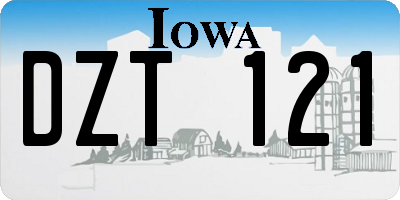 IA license plate DZT121