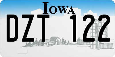 IA license plate DZT122
