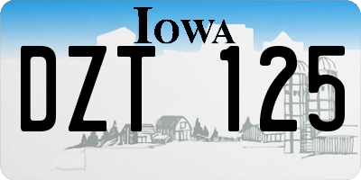 IA license plate DZT125