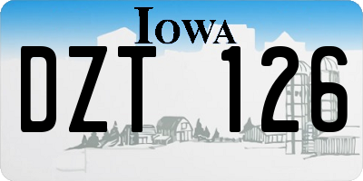 IA license plate DZT126