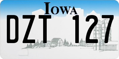 IA license plate DZT127