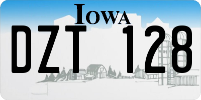 IA license plate DZT128