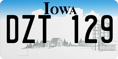 IA license plate DZT129